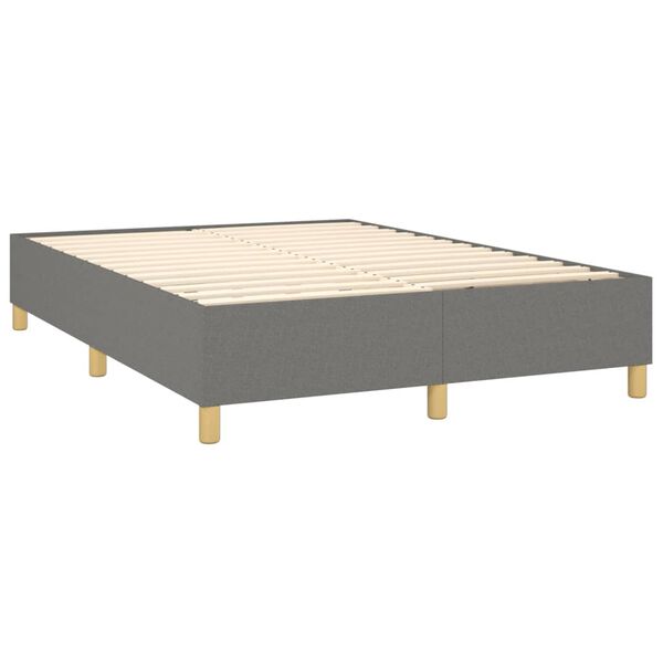 vidaXL Sommier &agrave; lattes de lit avec matelas Gris fonc&eacute; 140x200cm Tissu