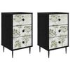 vidaXL Table de chevet GOTHA 2 pc Ch&ecirc;ne noir 36 x 33 x 61 cm