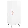 vidaXL Buffet Blanc brillant 34,5x34x90 cm Bois d'ing&eacute;nierie