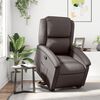 vidaXL Fauteuil inclinable marron foncé cuir véritable