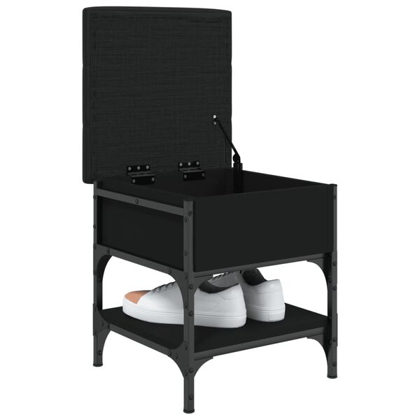 vidaXL Banc &agrave; chaussures noir 42x42x45 cm bois d'ing&eacute;nierie