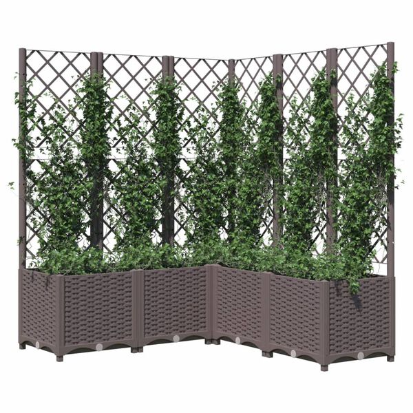 vidaXL Jardinière avec treillis Marron 120x120x136 cm PP