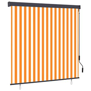 vidaXL Store enrouleur Blanc et Orange 180 x 250 cm Tissu et Aluminium