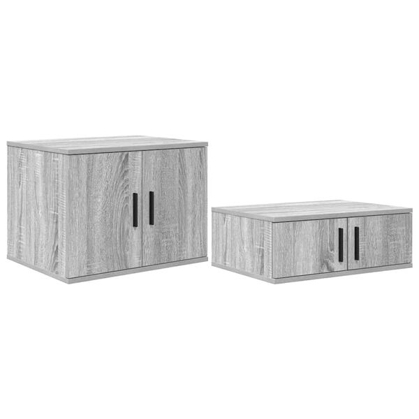 vidaXL Armoire de rangement 2 pcs Gris Sonoma 103 x 41 x 40 cm