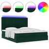 vidaXL Cadre de lit ottoman avec matelas vert fonc&eacute; 200x200 cm velours