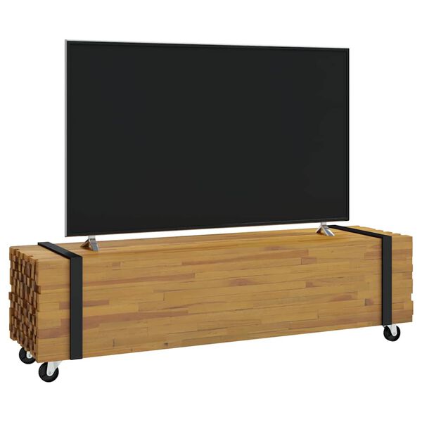 vidaXL Meuble TV Marron 110 x 30 x 30 cm Bois de teck massif