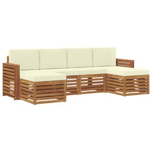 vidaXL Ensemble de canap&eacute;s d'ext&eacute;rieur 6 pc Naturel et Cr&egrave;me