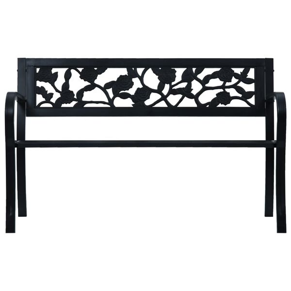 vidaXL Banc de jardin 125 cm Noir Acier