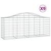 vidaXL Paniers à gabions arqués 9 pcs 200x50x80/100 cm Fer galvanisé