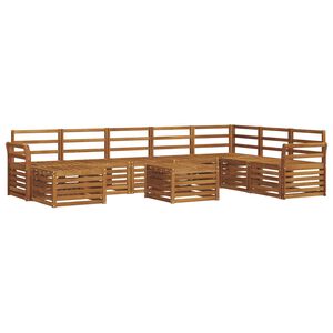 vidaXL Ensemble de canap&eacute;s d'ext&eacute;rieur 9 pc Naturel