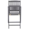 vidaXL Chaises pliables d'extérieur lot de 4 et coussins Bois d'acacia