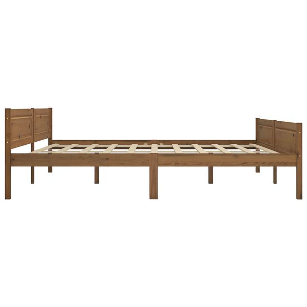 vidaXL Cadre de lit sans matelas pin massif marron miel 200x200 cm