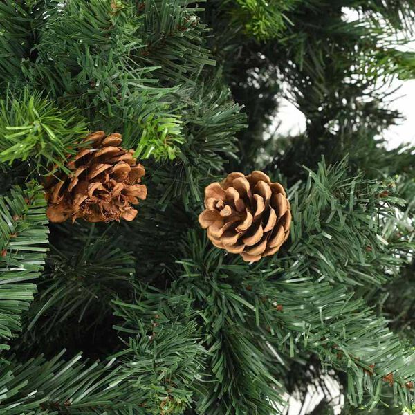 vidaXL Arbre de No&euml;l artificiel pr&eacute;-&eacute;clair&eacute; et boules vert 180 cm