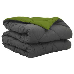 vidaXL Duvet d'&eacute;t&eacute; simple Vert et Anthracite 200 x 135 cm Microfibre