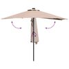 vidaXL Parasol de jardin Taupe 294 x 150 x 224 cm Polyester et Acier