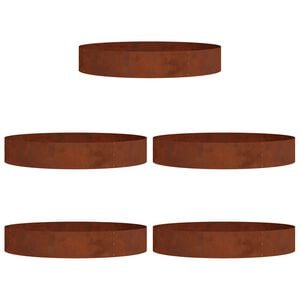 vidaXL Anneau de jardini&egrave;re 5 pc Rouill&eacute; 120 x 120 x 20 cm