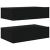 vidaXL Meubles TV avec &eacute;clairage LED 2 pcs noir 60x35x15,5 cm