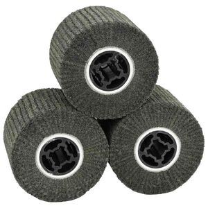 vidaXL Rouleaux de pon&ccedil;age 3 pc Noir 12 x 12 x 10 cm Fibre synth&eacute;tique