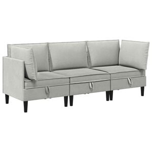 vidaXL Ensemble de meubles pour le salon 3 pc Gris clair Tissu