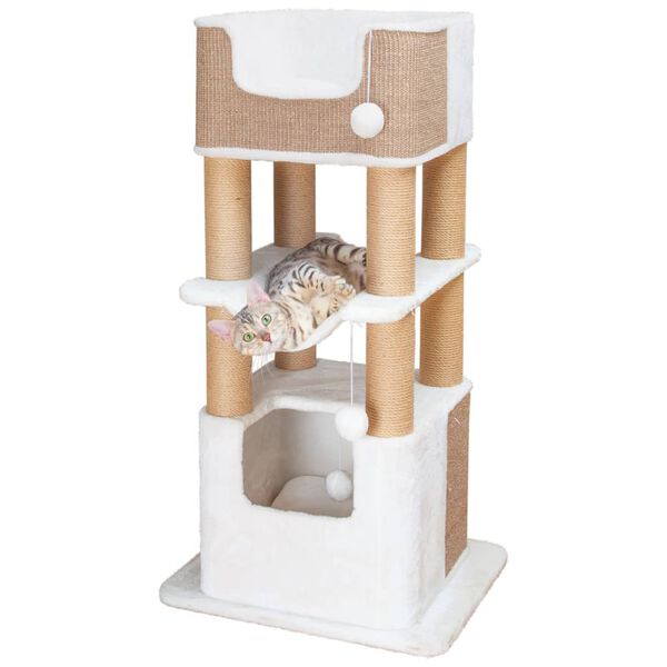 TRIXIE Griffoir pour chats Lucano XXL Blanc et taupe