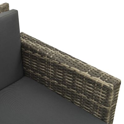 vidaXL Salon de jardin 3 pcs avec coussins Résine tressée Gris