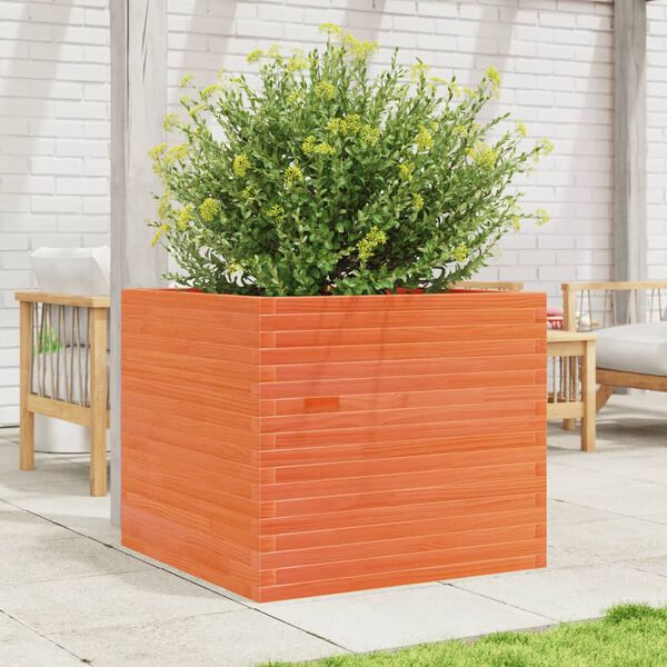 vidaXL Jardini&egrave;re cire marron 80x80x68,5 cm bois de pin massif