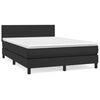 vidaXL Sommier &agrave; lattes de lit avec matelas Noir 140x190 cm Similicuir