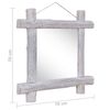 vidaXL Miroir à bûches Blanc 70x70 cm Bois de récupération massif