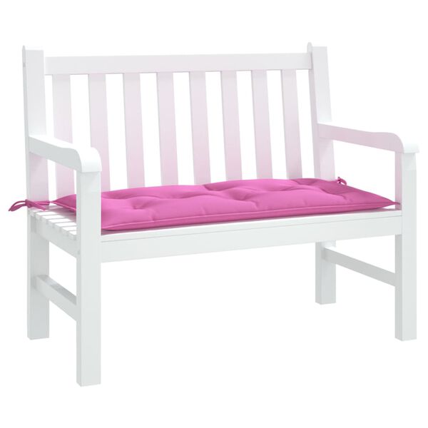 vidaXL Coussin de banc de jardin rose 110x50x7 cm tissu