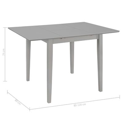 vidaXL Table à dîner extensible Gris (80-120) x 80 x 74 cm MDF
