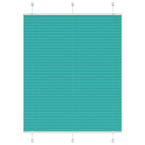 vidaXL Store pliss&eacute; vert p&eacute;trole 105x100cm largeur du tissu 104,4cm