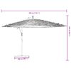 vidaXL Parasol de jardin avec m&acirc;t en acier blanc 290x290x238 cm