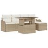 vidaXL Ensemble de si&egrave;ges d'ext&eacute;rieur 6 pc Beige Poly rotin