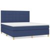 vidaXL Sommier &agrave; lattes de lit avec matelas Bleu 160x200 cm Tissu