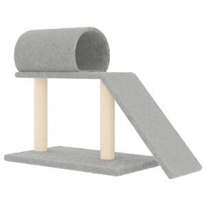 vidaXL Arbres &agrave; chat avec tunnel et &eacute;chelle gris clair 55,5 cm