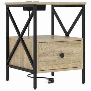 vidaXL Cabinet de chevet Ch&ecirc;ne Sonoma 41,5 x 40,5 x 55 cm