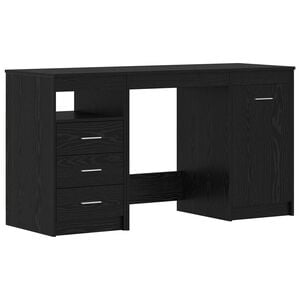 vidaXL Bureau 2 pi&egrave;ces Ch&ecirc;ne noir 140 x 50 x 76 cm Bois d'ing&eacute;nierie