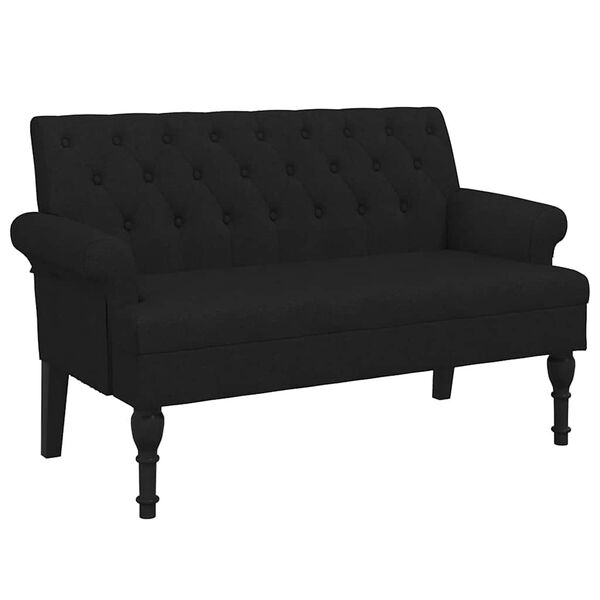 vidaXL Banc avec dossier Noir 120x62x75,5 cm Tissu