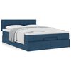 VidaXL Cadre de lit ottoman avec matelas bleu 140x200 cm tissu