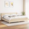 vidaXL Sommier &agrave; lattes de lit avec matelas Cr&egrave;me 200x200 cm Tissu
