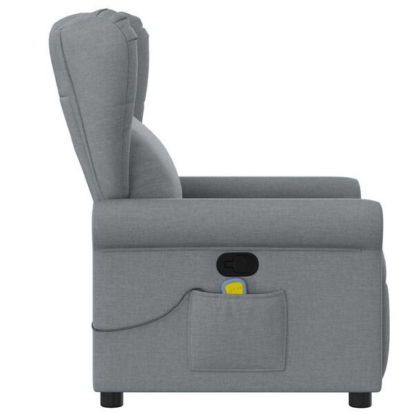 vidaXL Fauteuil de massage inclinable Gris clair Tissu