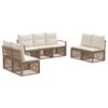 vidaXL Ensemble de canap&eacute; de jardin 7 pc Beige polyrotin