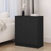 vidaXL Buffets 2 pcs noir 30x30x70 cm bois d'ing&eacute;nierie