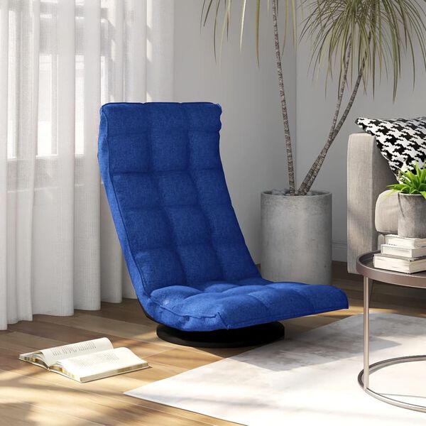 vidaXL Chaise de sol pivotante Bleu Tissu