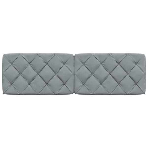 vidaXL Coussin de t&ecirc;te de lit gris clair 160 cm tissu