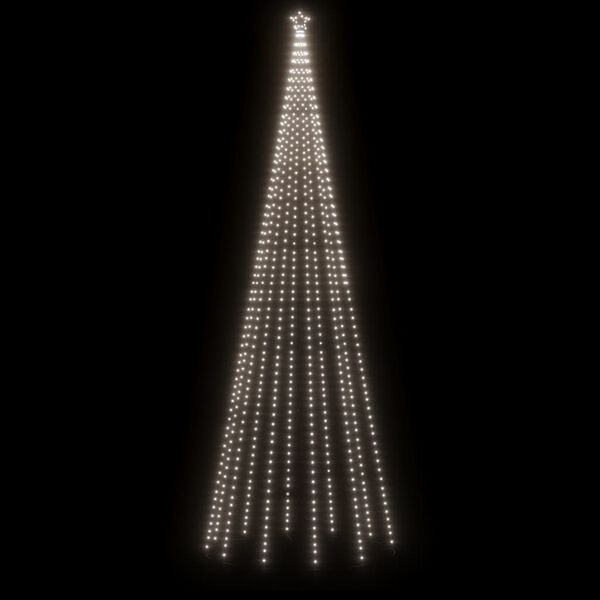 vidaXL Sapin de No&euml;l avec piquet Blanc froid 732 LED 500 cm