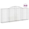 vidaXL Paniers &agrave; gabions arqu&eacute;s 10 pcs 300x30x120/140 cm fer galvanis&eacute;