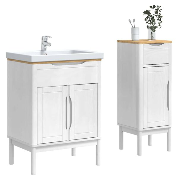 vidaXL Ensemble de mobilier de salle de bain avec tiroir 2 pcs Blanc