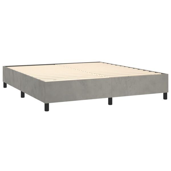 vidaXL Sommier &agrave; lattes de lit et matelas Gris clair 200x200cm Velours
