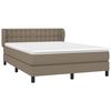 vidaXL Sommier &agrave; lattes de lit avec matelas Taupe 140x190 cm Tissu
